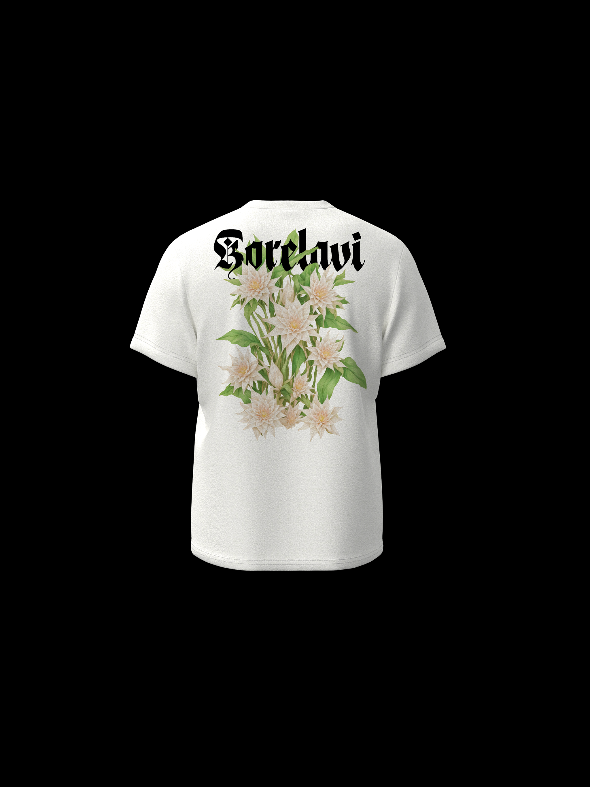 Blooming Epiphyllum Printed black T-Shirt