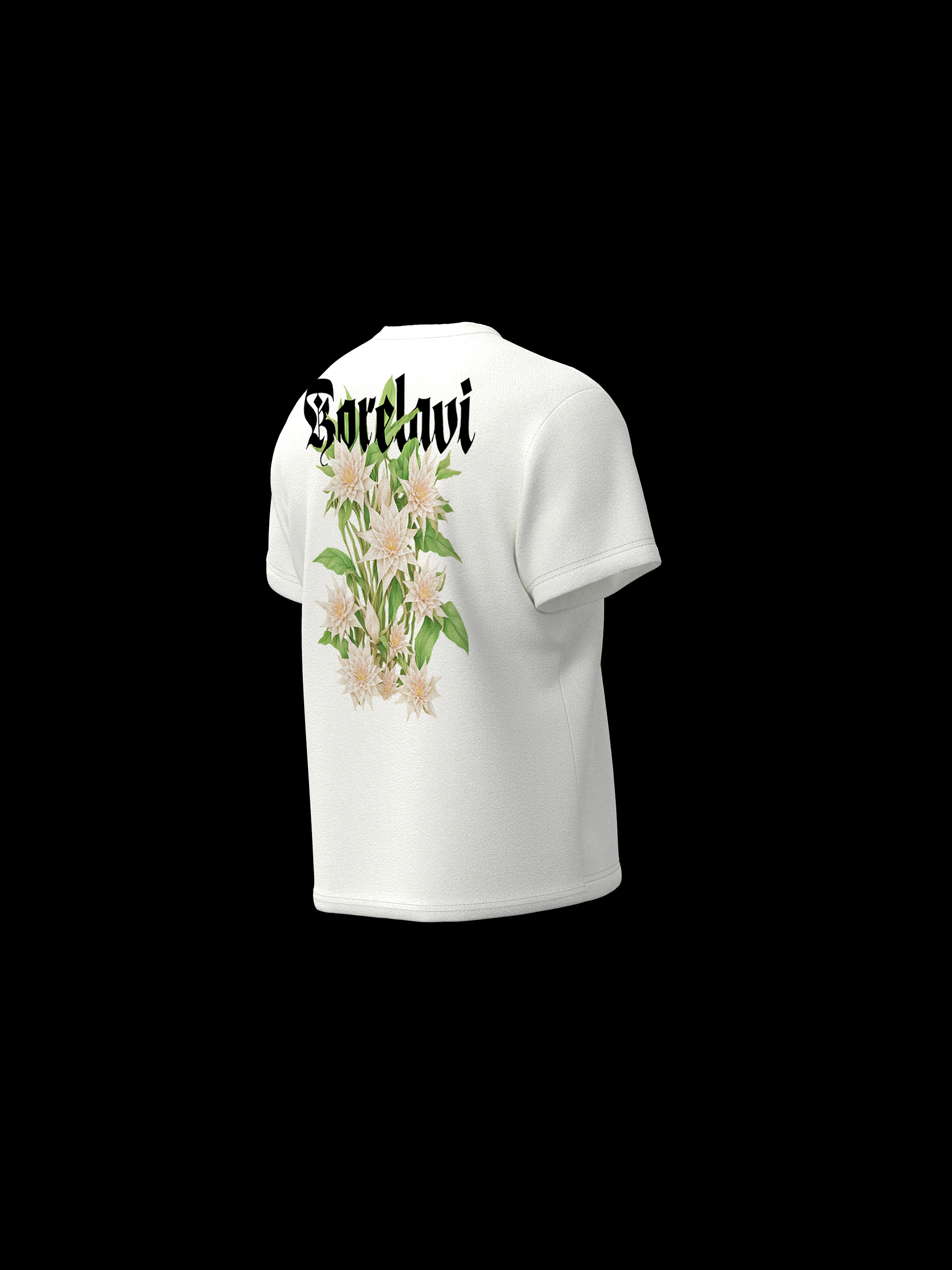 Blooming Epiphyllum Printed black T-Shirt